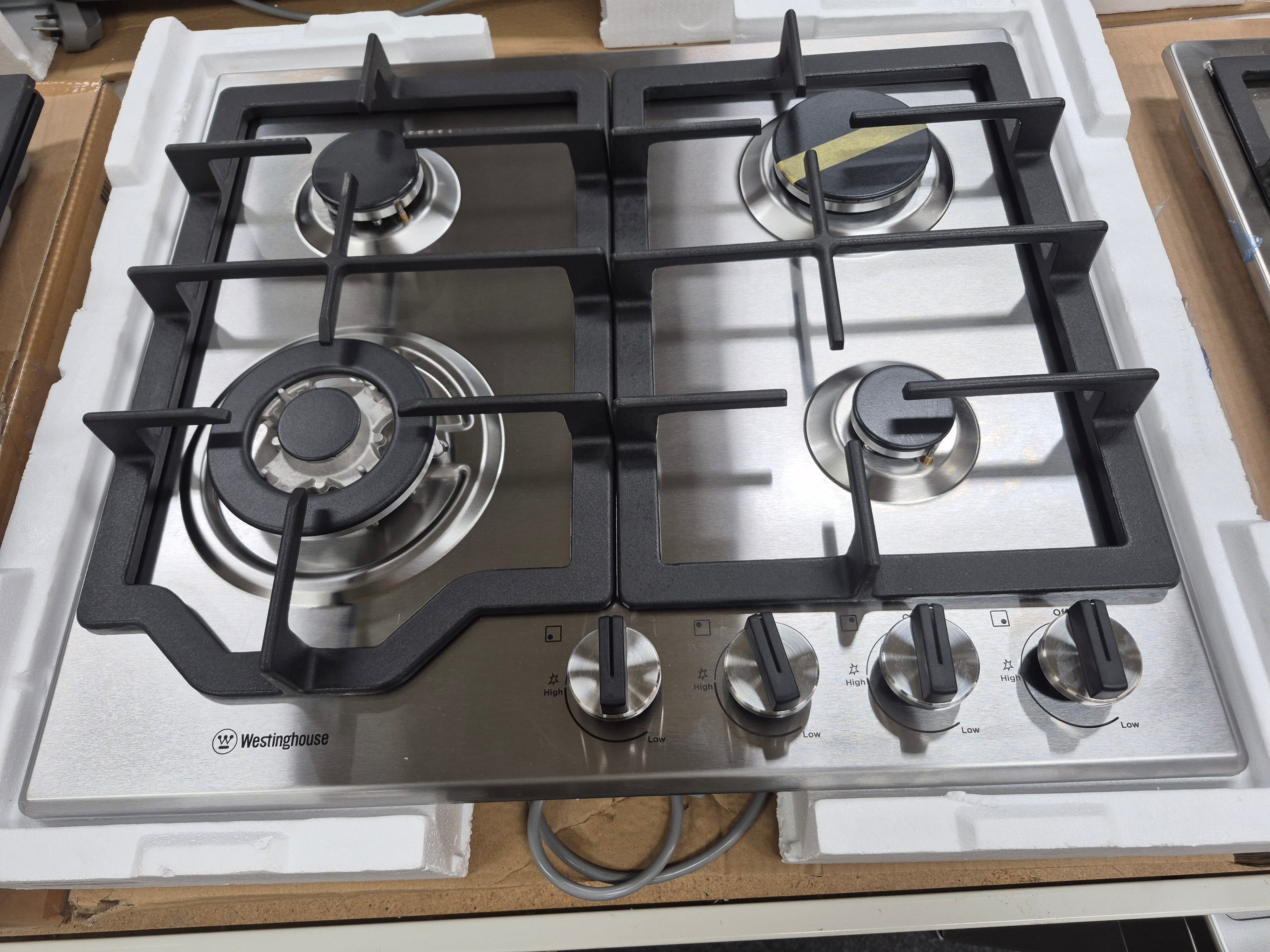 Westinghouse WHG644SC 60cm 4 Burner Stainless Steel Gas Cooktop
