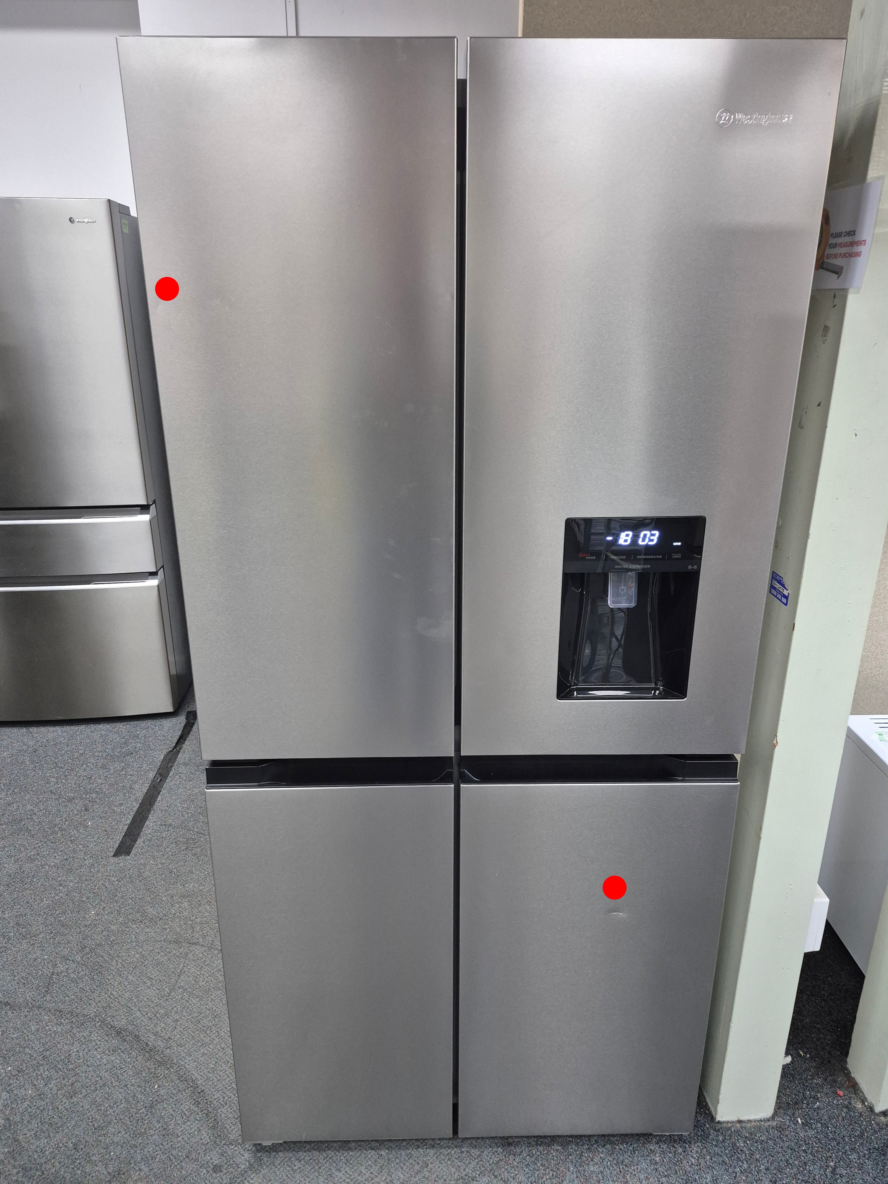 Westinghouse WQE4960AA 492L French Door Fridge with In Door Water Dispenser Silver