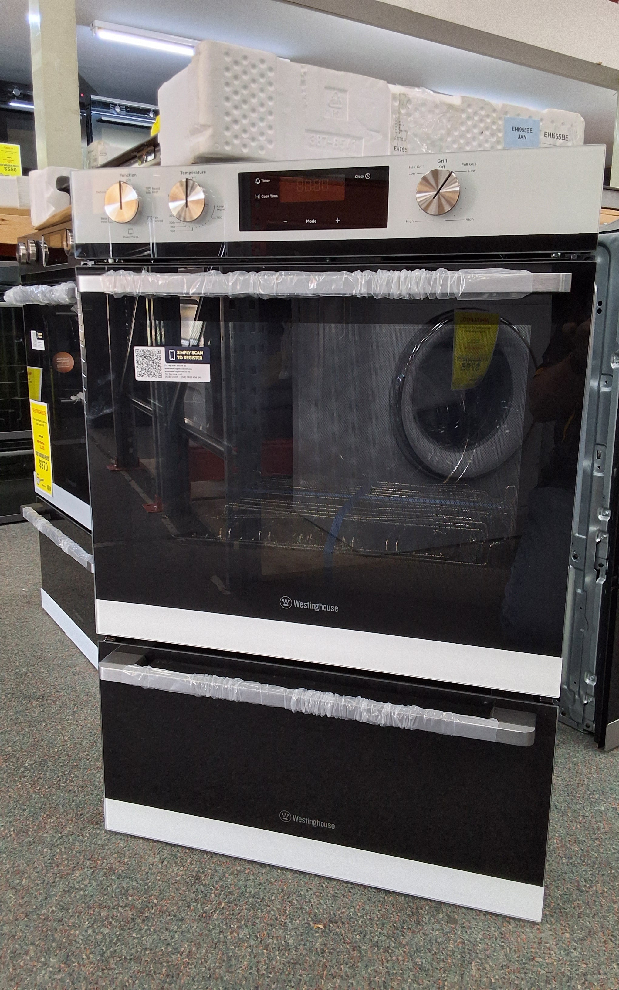 Westinghouse WVE6565WD 60cm Electric Oven Separate Grill White