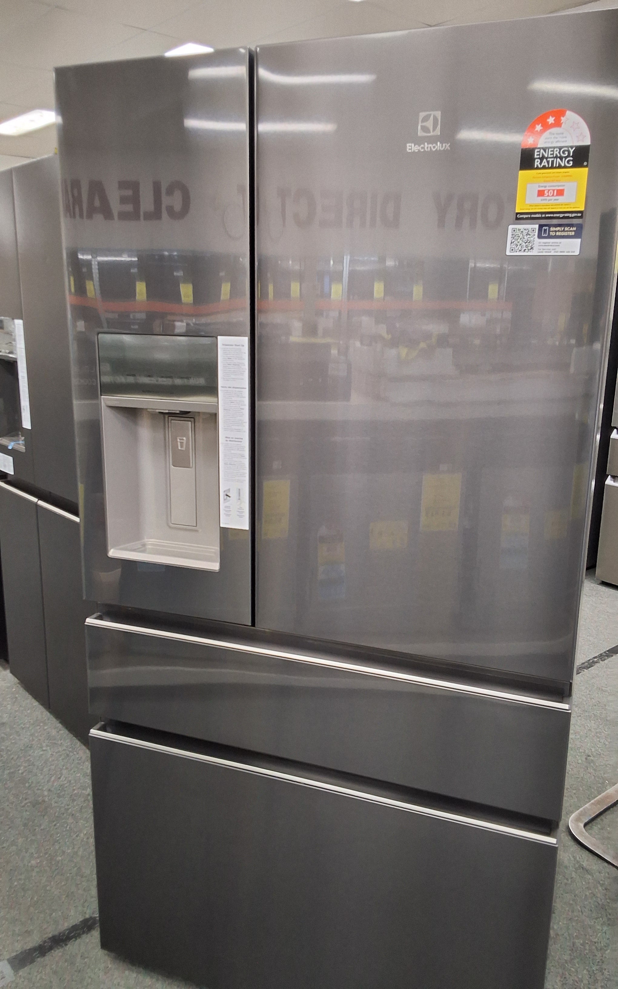Electrolux EHE6899BA 609L Dark Stainless Steel French Door Fridge