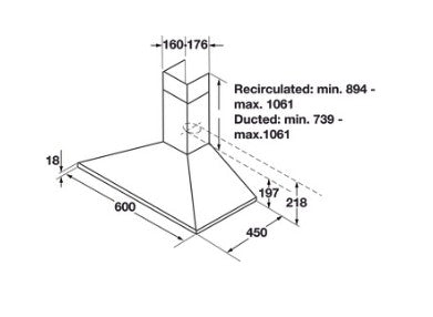 Hafele 539.80.321 60cm Canopy Rangehood
