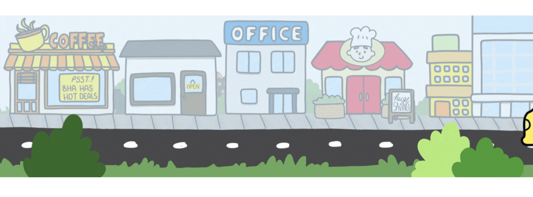 Delivery truck animation with text on screen