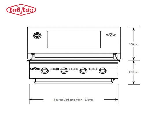 BeefEater BS19942 Signature 3000E 4 Burner Built-In BBQ