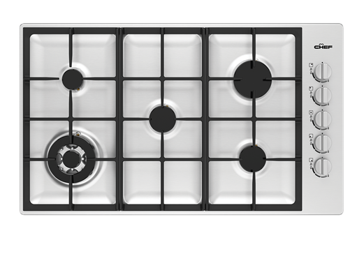 Chef CHG954SC 90cm 5 Burner Gas Cooktop Stainless Steel