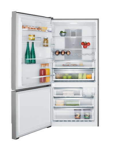 Electrolux EBE5307SC-L 496L UltimateTaste 500 Bottom Freezer Fridge Natural Stainless Steel Left Hand