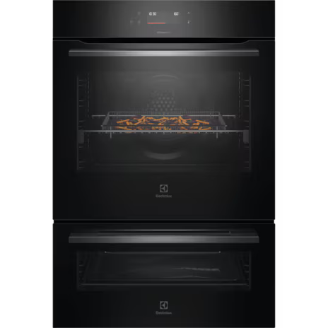 Electrolux EVEP6626DF 60cm Pyrolytic Double Oven with SteamBake, Black - 600 Series
