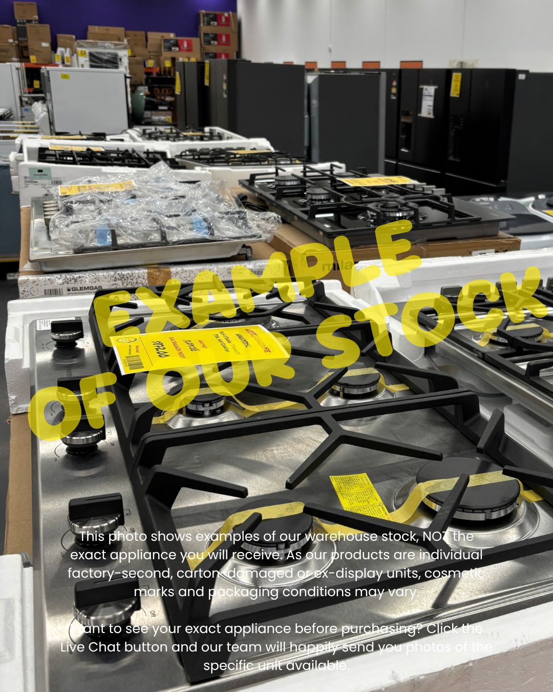 Example stock image only — not the exact gas cooktops appliance for sale. Cosmetic condition may vary. Request photos of the available unit before purchase.