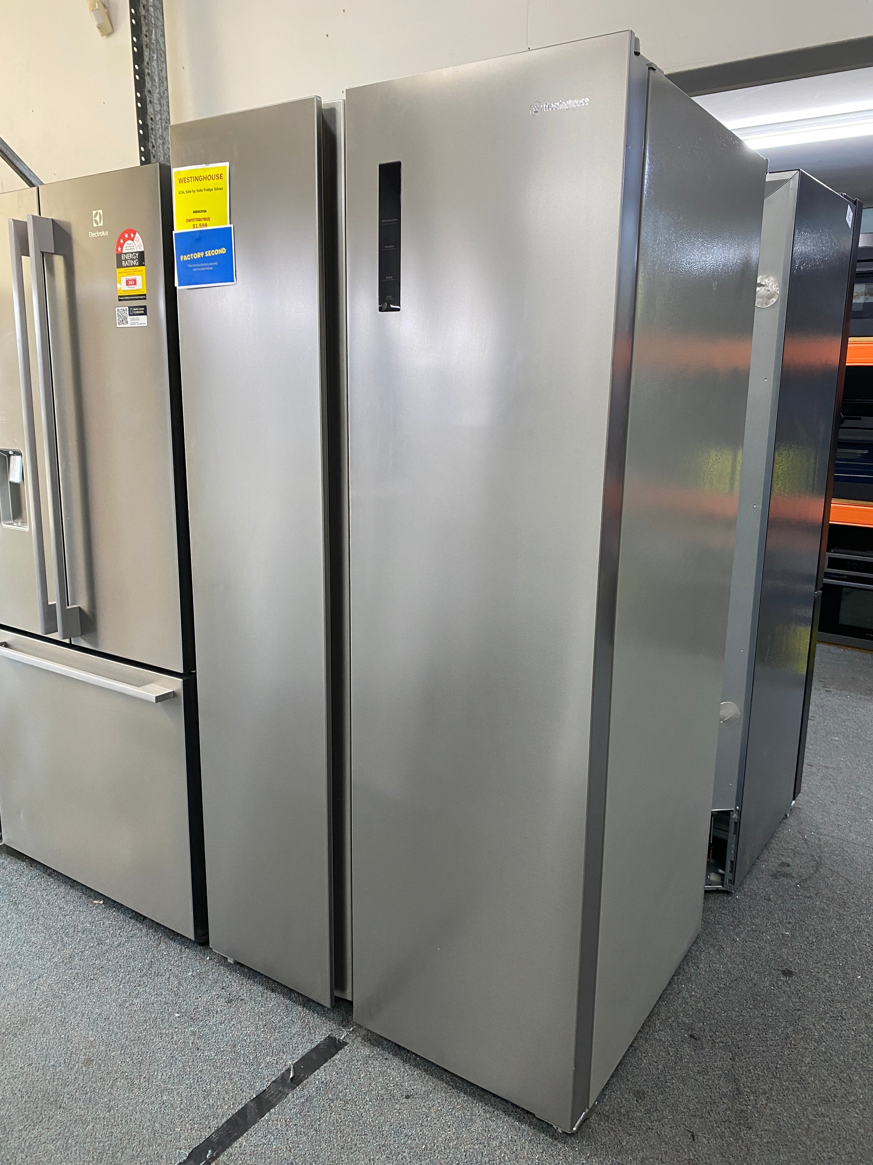Westinghouse WSE6630SA 624L Side by Side Fridge Silver