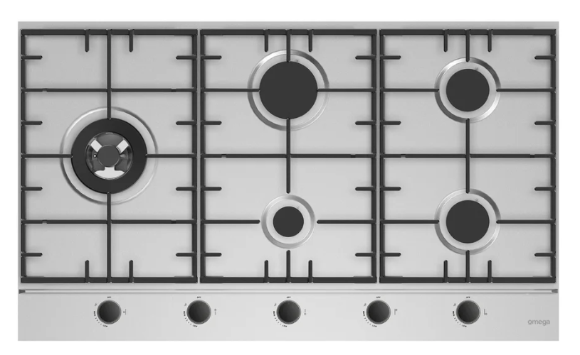 Omega OCG905WX 90cm Gas Cooktop Stainless Steel