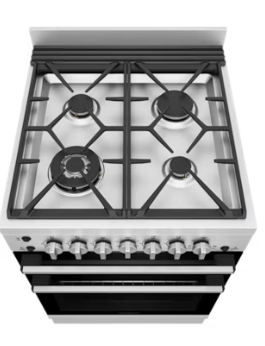 Westinghouse WFG612SCH 60cm freestanding gas oven and gas cooktop with separate grill, stainless steel