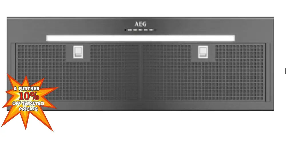 Aeg Dge7970Hb 86Cm Integrated Rangehood With Led Strip Lighting Dark Stainless Steel