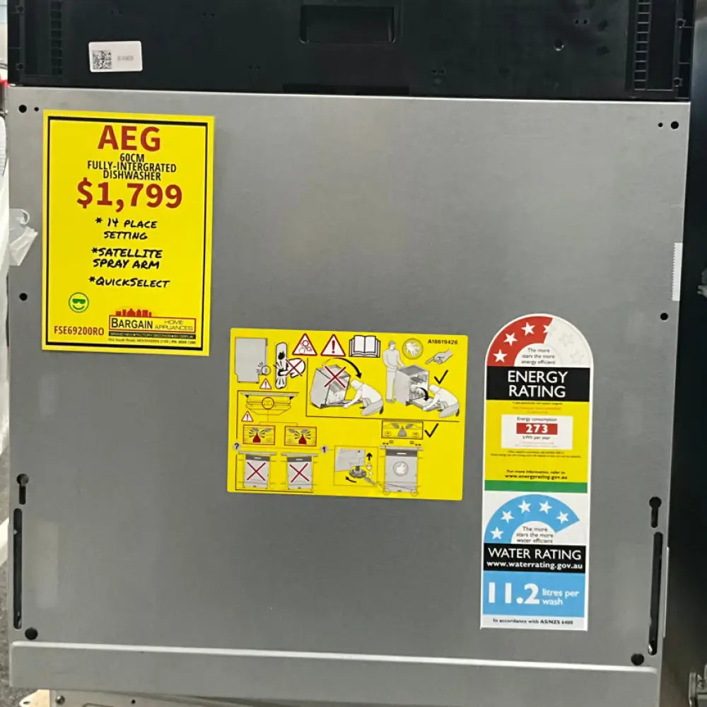 Aeg Fse69200Ro -60Cm Integrated Dishwasher Comfortlift Dishwasher Fully Integrated