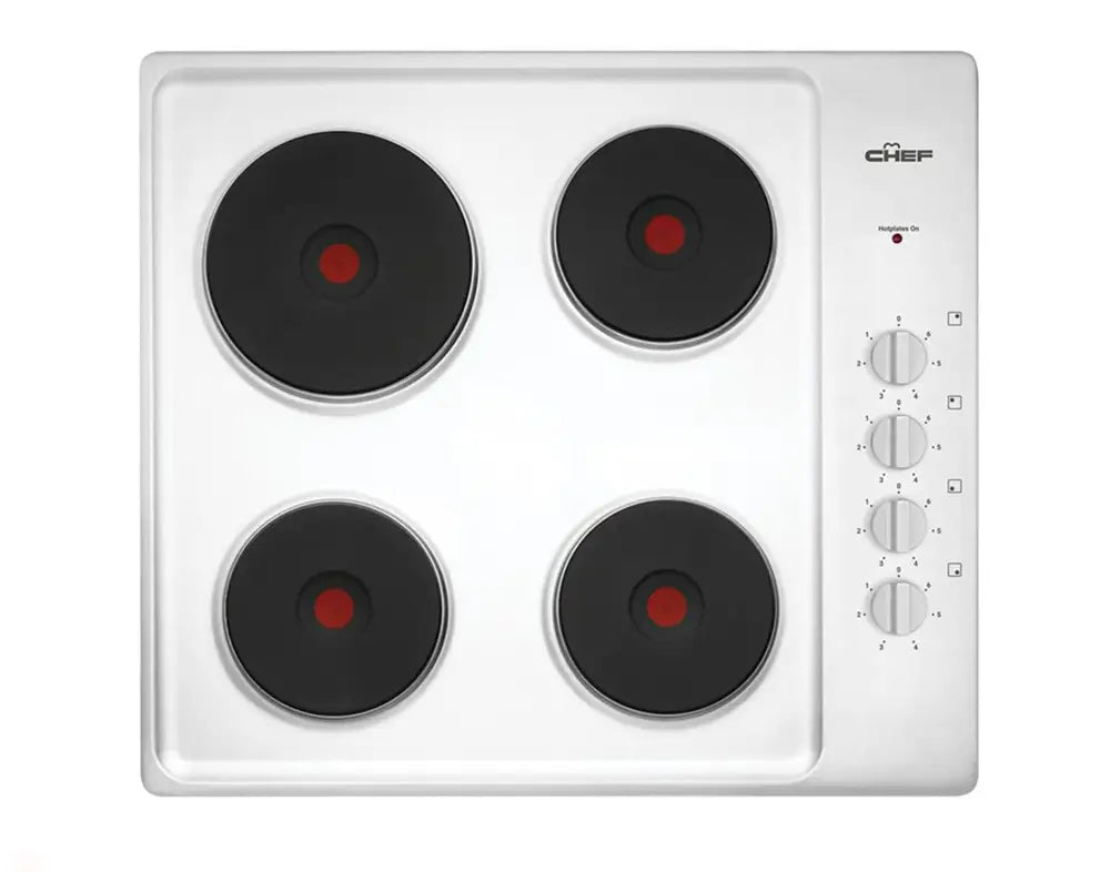 Chef Chs642Sb 60Cm 4 Zone Electric Solid Cooktop Stainless Steel Cooktop