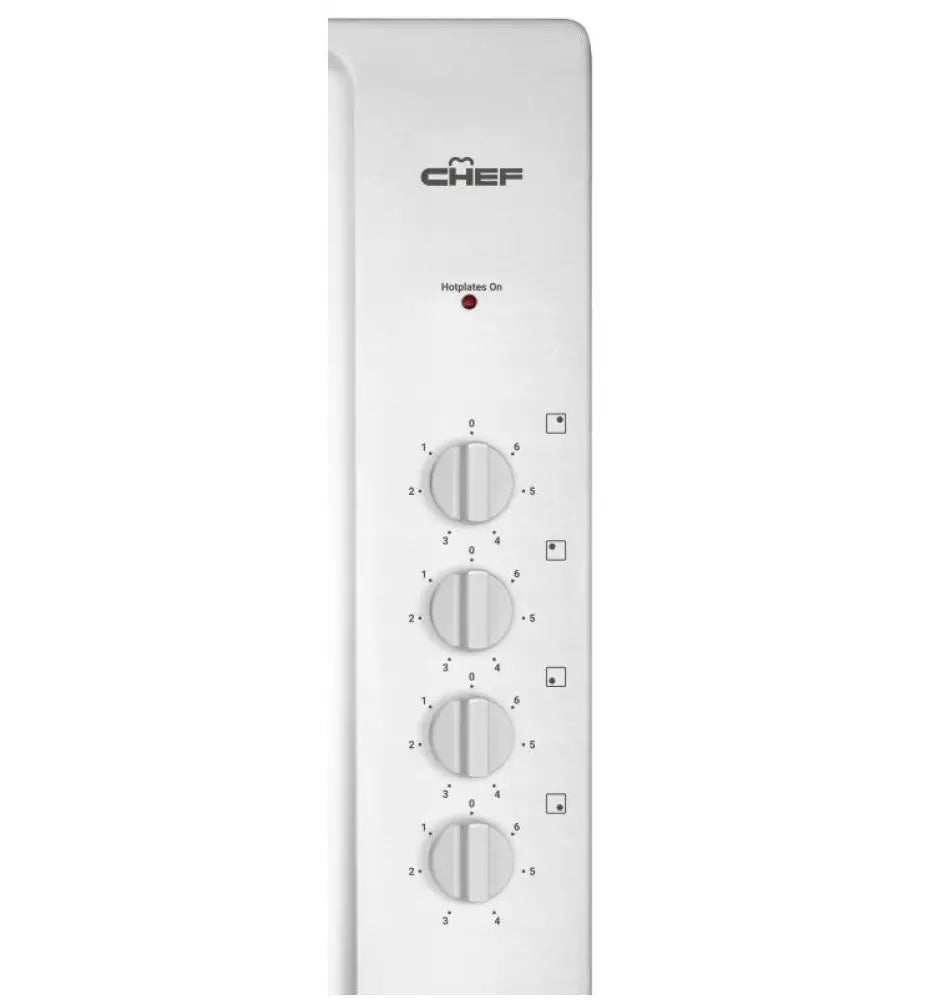 Chef Chs642Sb 60Cm 4 Zone Electric Solid Cooktop Stainless Steel