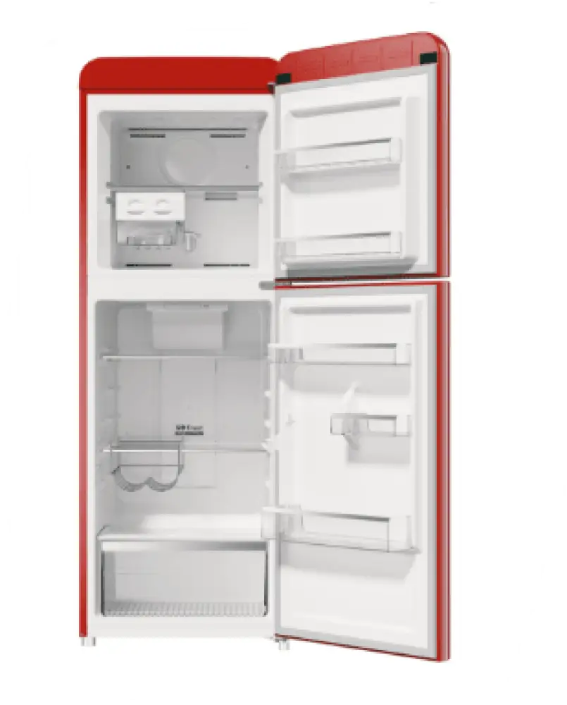 Chiq Crtm199Nr 202L Retro Style Top Mount Red Fridge