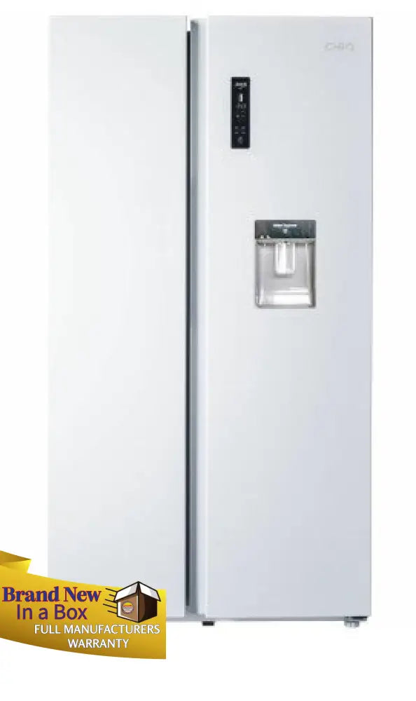 Chiq Css559Nwd 559L Side By White Fridge With Water Dispenser *