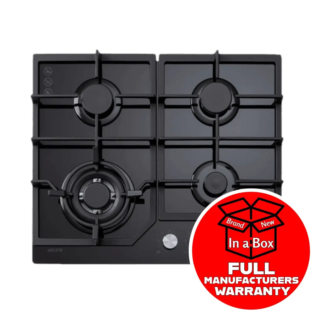 Euro ECT600GBK2 60cm Gas on Glass Cooktop - Bargain Home Appliances