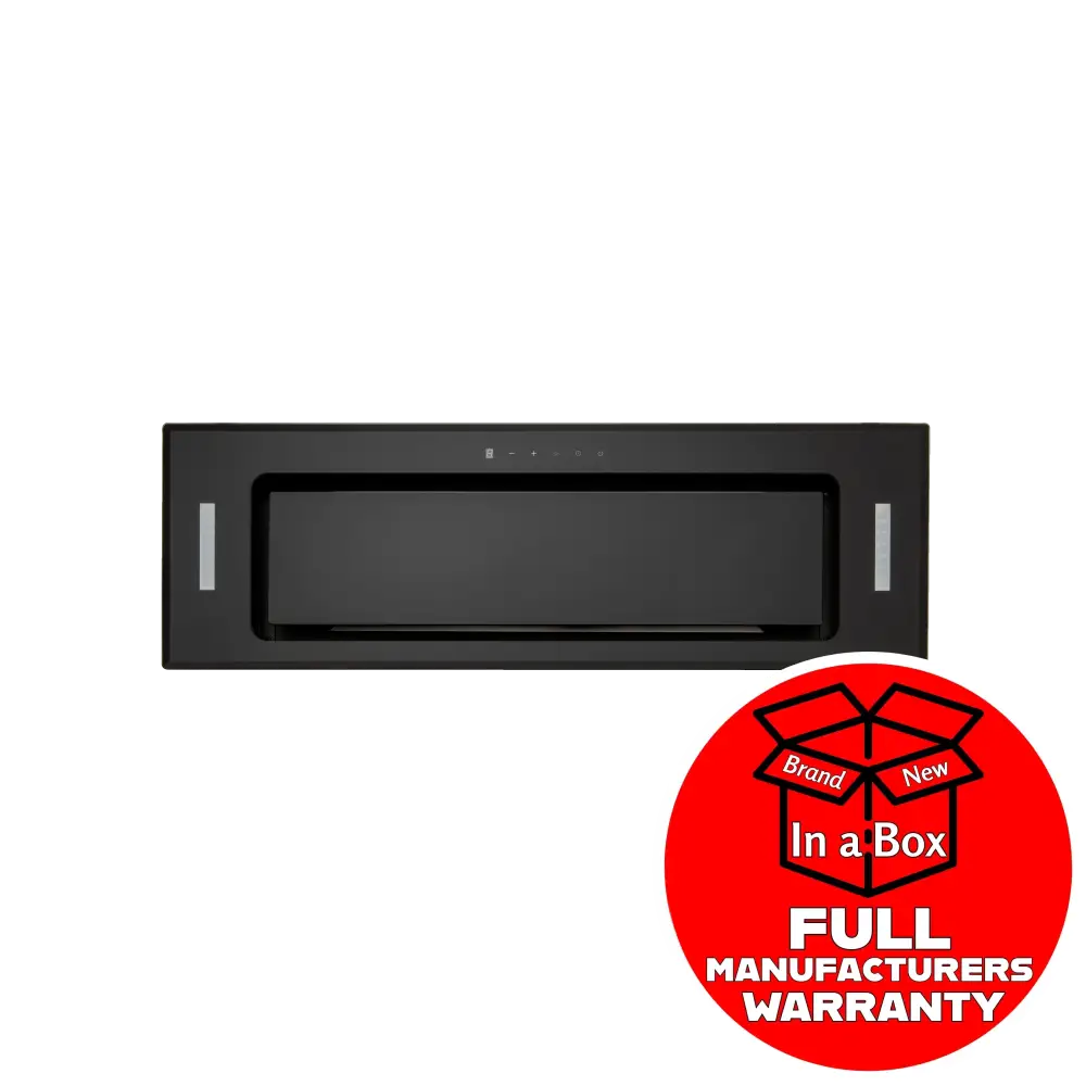Euro Er90Umbg 90Cm Undermount Rangehood Black Glass