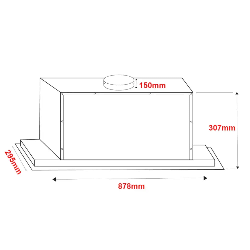 Euro Er90Umbg 90Cm Undermount Rangehood Black Glass