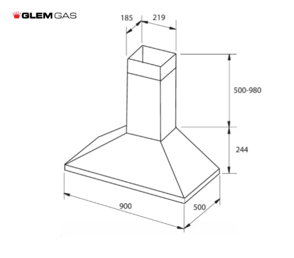 Glem Ck90Fp 90Cm Canopy Rangehood