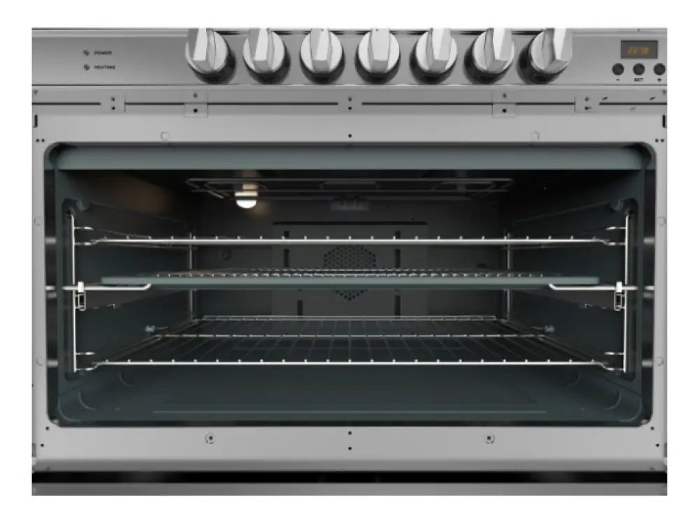 GLEM GS965GEMB 90cm Premium Matt Black Dual Fuel Cooker Upright