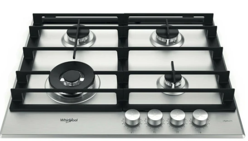 Whirlpool GMWL628IXLAUS 60cm 4 Burner Gas Cooktop In Stainless Steel