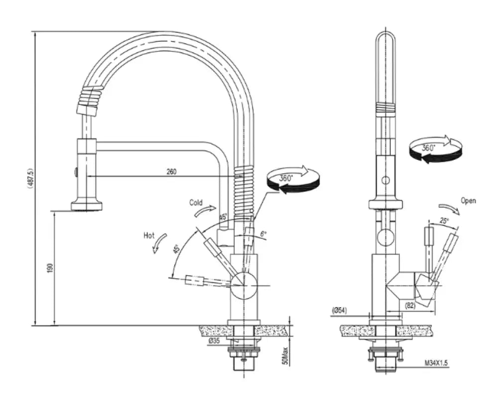 Hafele 566.68.090 Mixer Ss Flexible Gn Pullout Sprayer Taps