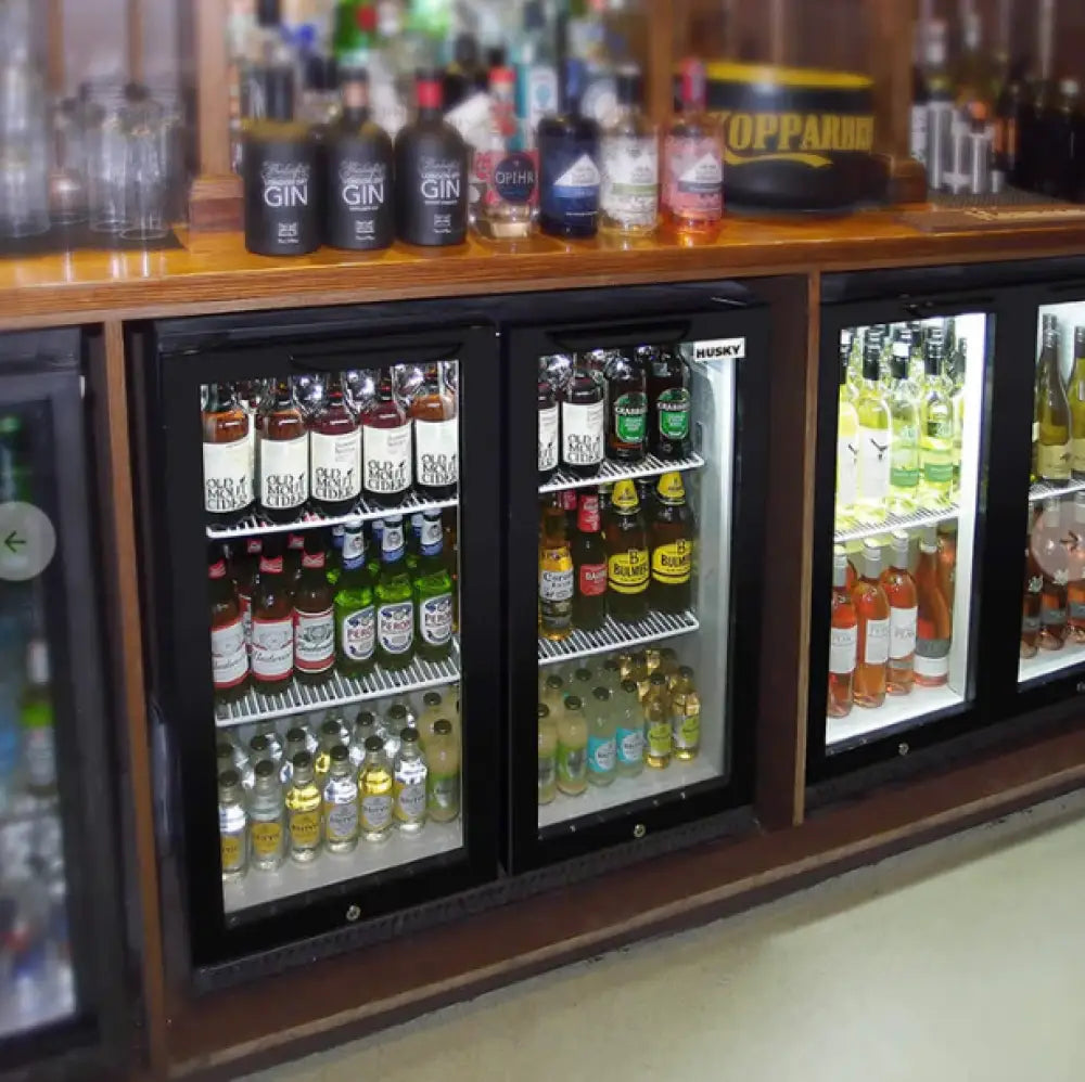 Husky Hus-C2-840-Blk 190L Double Door Back Bar Fridge