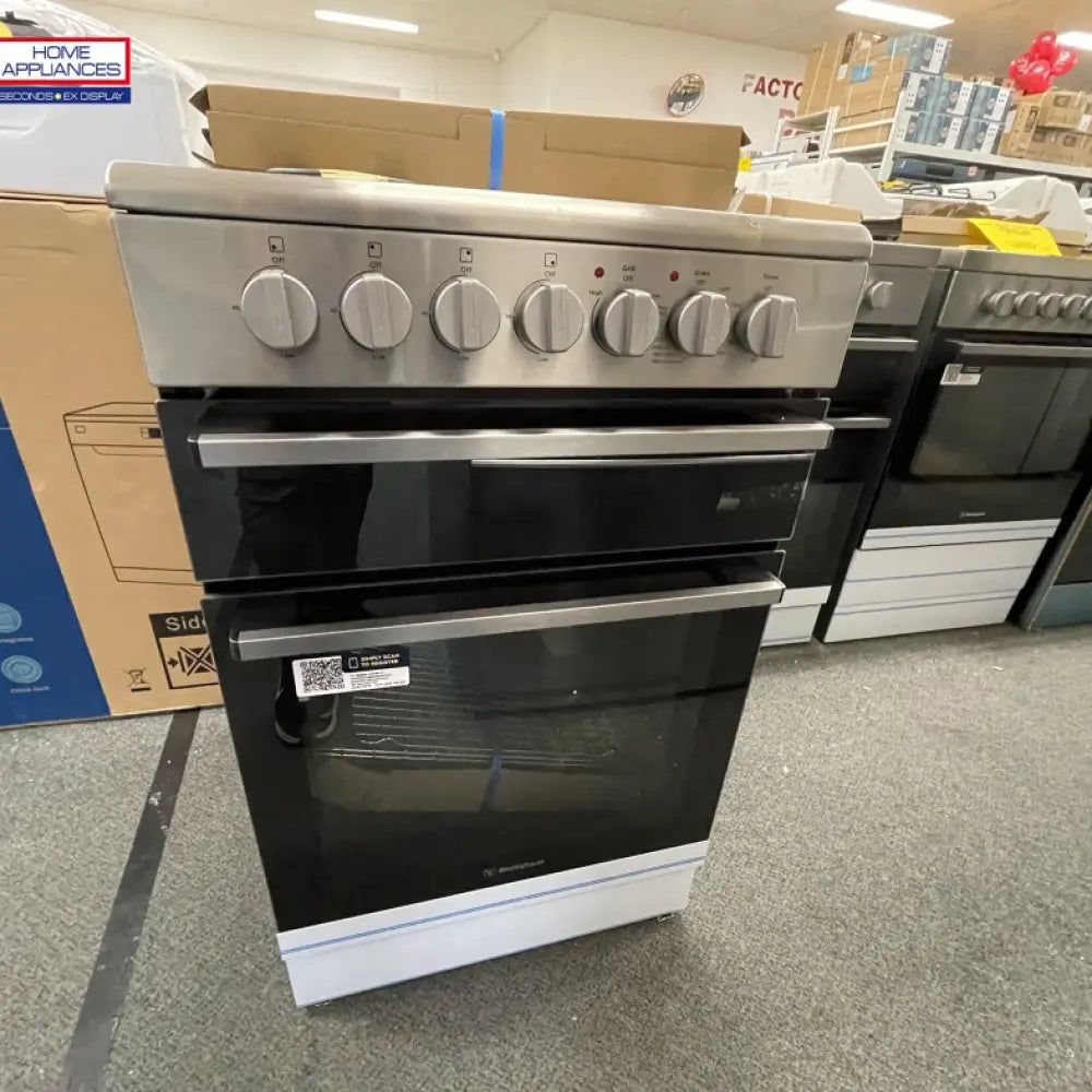 Westinghouse Wfe512Sc 54Cm Dual Fuel Freestanding Cooker With Separate Grill Stainless Steel Upright