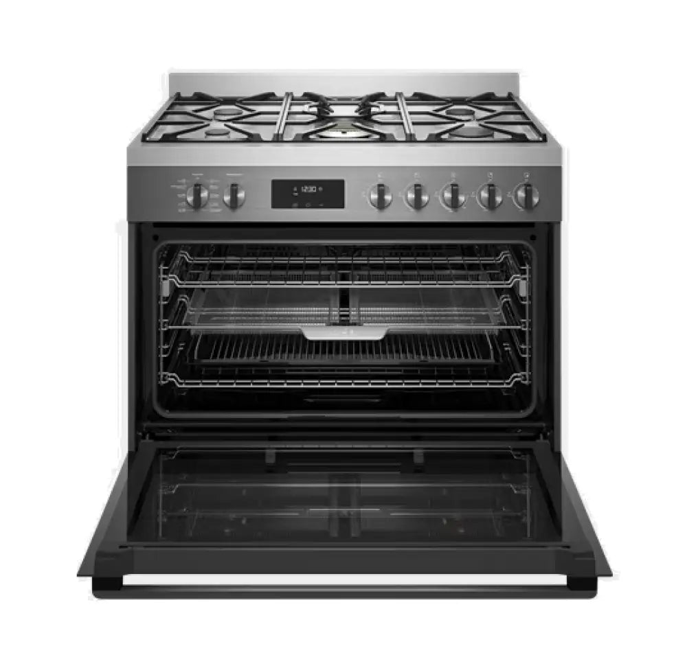 Westinghouse Wfep917Dsd 90Cm Dark Stainless Steel Freestanding Dual Fuel Cooker Upright