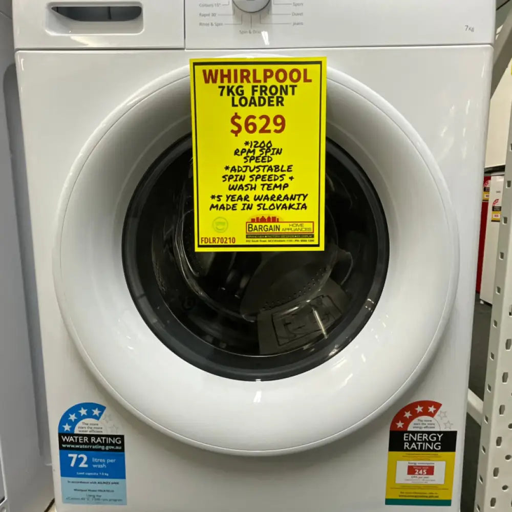 Whirlpool FDLR70210 7kg Front Load Washing Machine - Bargain Home Appliances