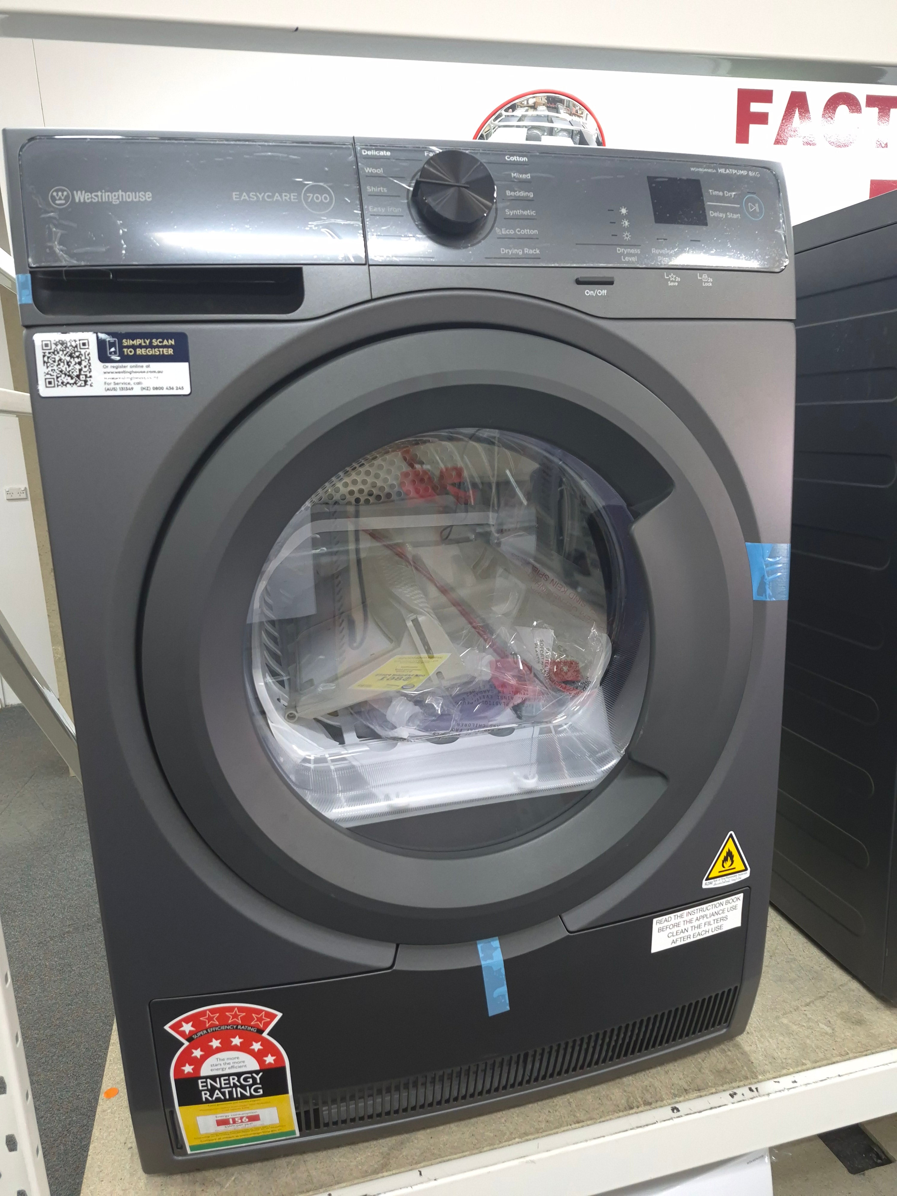 Westinghouse WDH804N8SA 8kg EasyCare 700 Series Heat Pump Metallic Grey