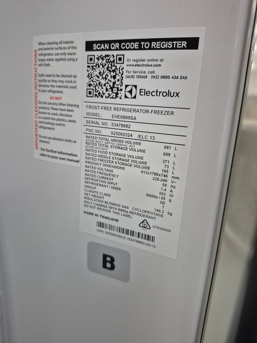 Electrolux EHE6899SA 609L French Door Refrigerator