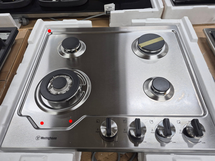 Westinghouse WHG644SC Gaskochfeld aus Edelstahl mit 4 Brennern, 60 cm