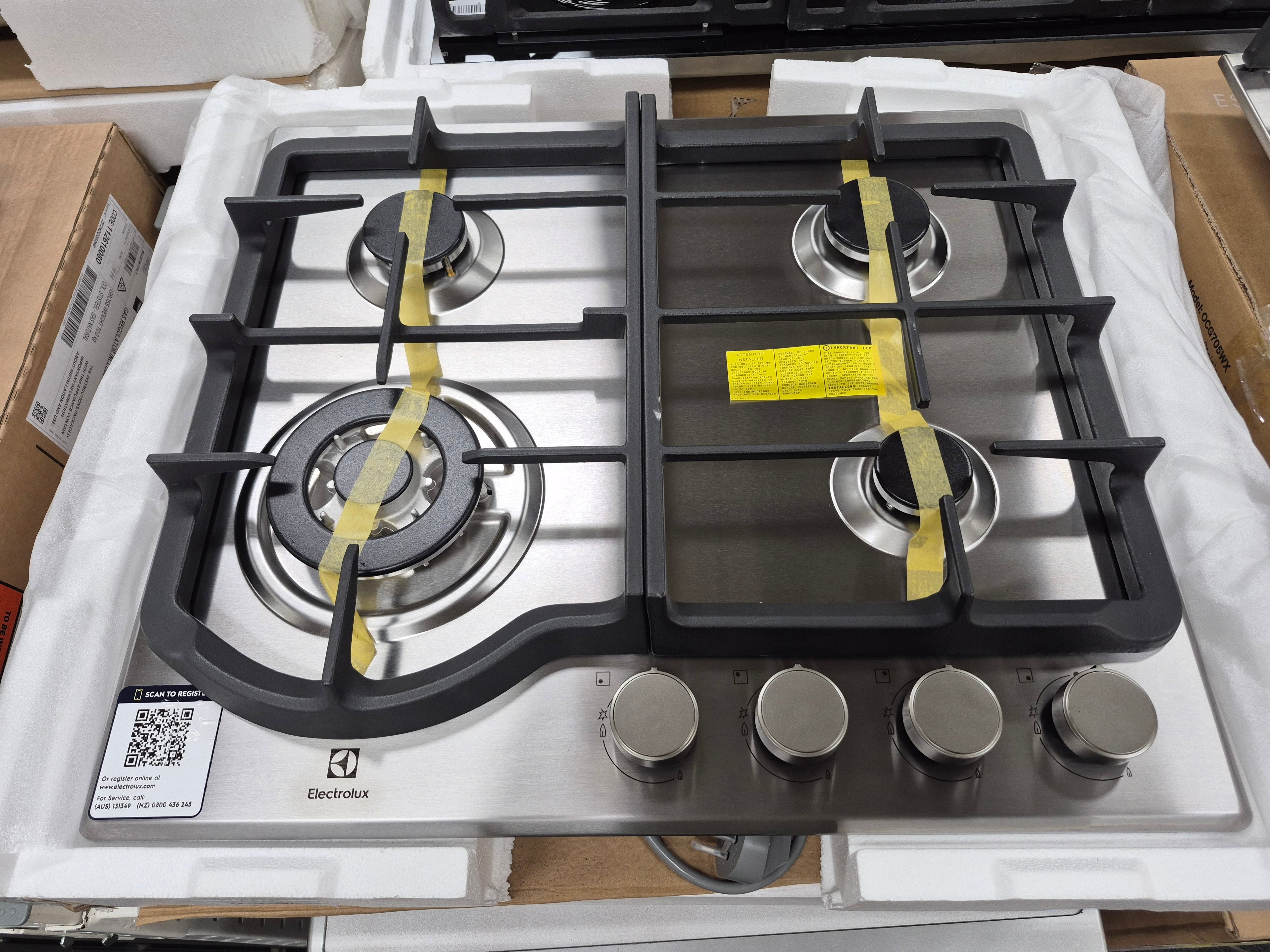 Electrolux EHG641SEA 60cm 4 burner stainless steel gas cooktop