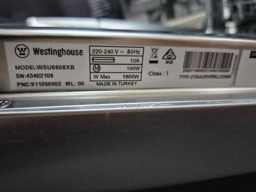 Westinghouse WSU6608XB 60cm 15 Place Setting Built in Dishwasher Stainless Steel
