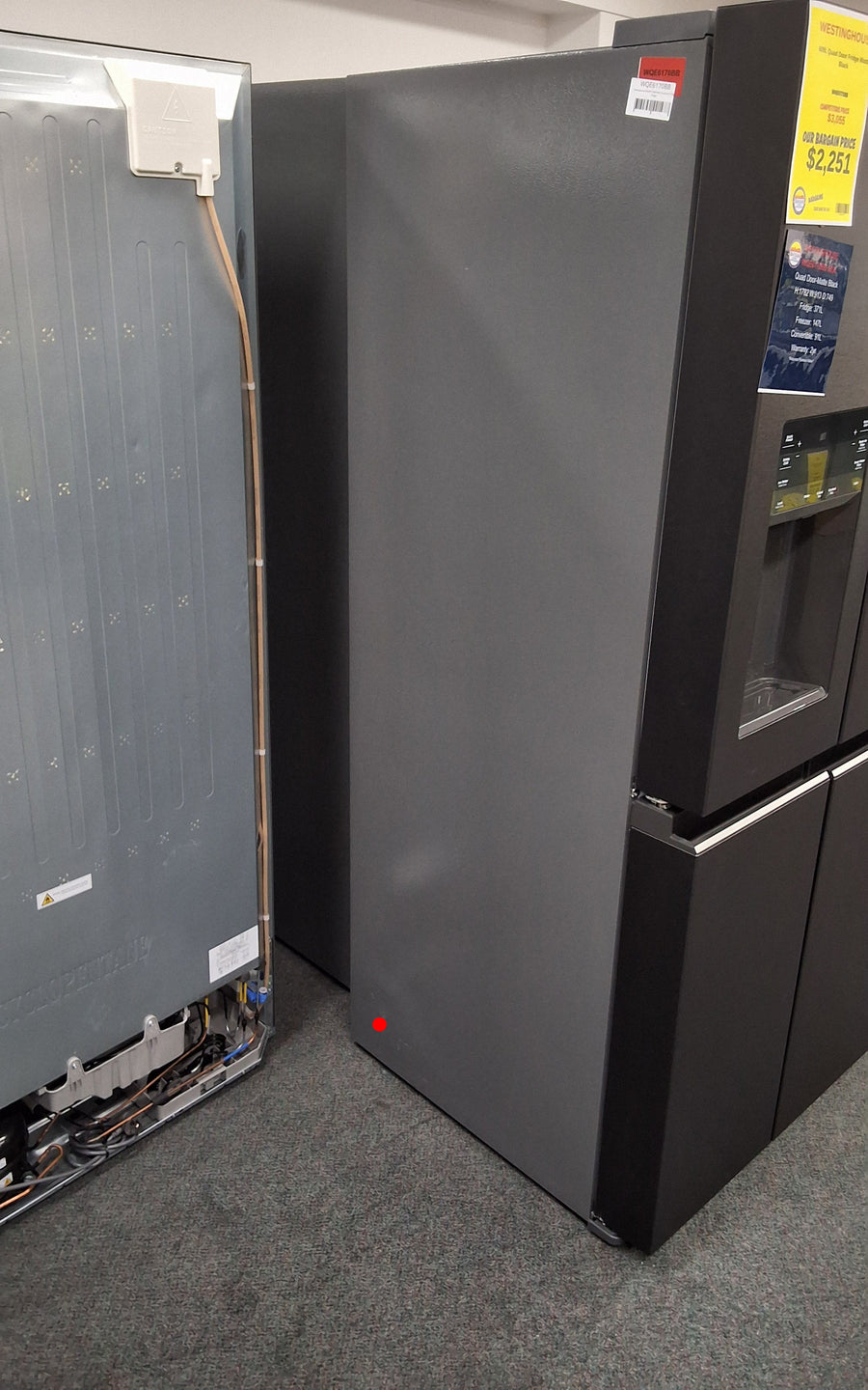 Westinghouse WQE6170BB 609L Quad Door Fridge Matte Black