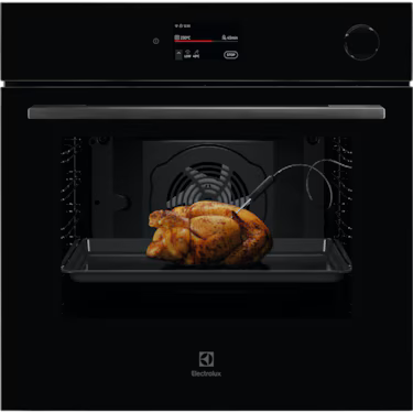 Electrolux EVEP6818BF 60cm Pyrolytic Oven with SteamCrisp and Food Probe, 22 Function, Black - 700 Series