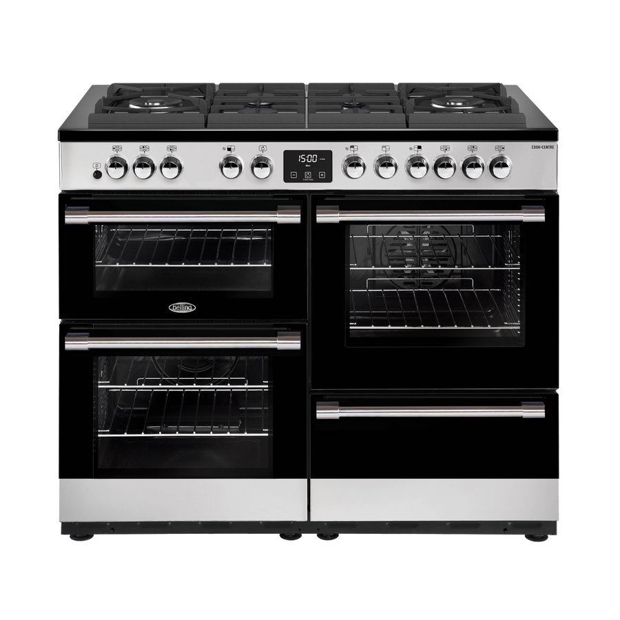 BCC900GTGSS Belling CookCentre Deluxe 90cm Gas-Through-Glass Range Cooker