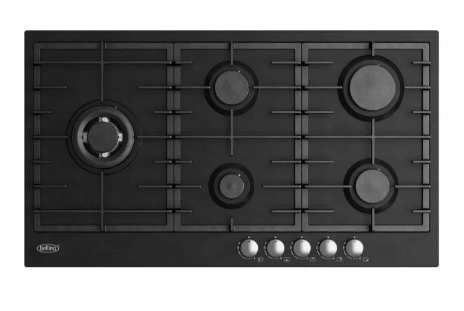 Belling BCT90GCBK 90cm 5 Burner Gas Cooktop in Black Enamel Finish