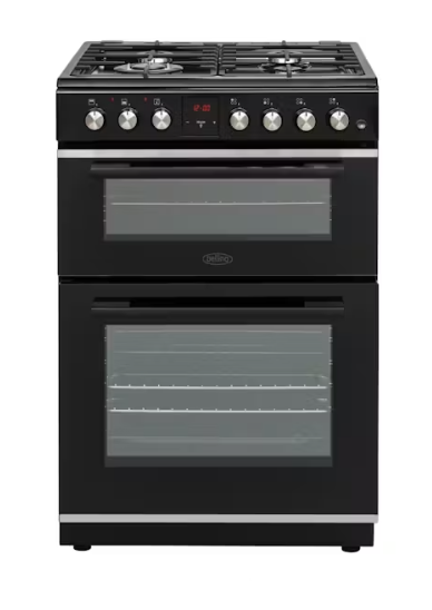 Belling BFS60DODF 60cm Dual Fuel Freestanding Cooker - Gas Cooktop & Electric Double Oven