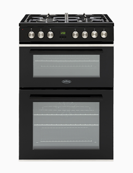 Belling BFS60DOGG 60cm Gas Freestanding Cooker Gas Cooktop and Double Oven