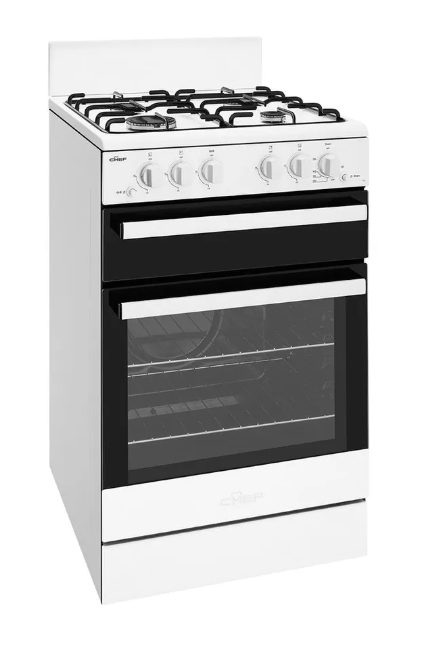 CHEF CFG503WCH 54cm 4 Zone Gas Freestanding Upright Cooker White