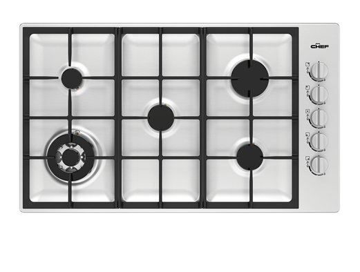 Chef  CHG954SC 90cm 5 Burner Gas Cooktop Stainless Steel