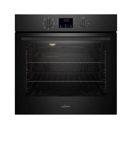 Chef CVEP614DB 60cm Multi-Function 7 Oven with Easy Pyro Clean Black