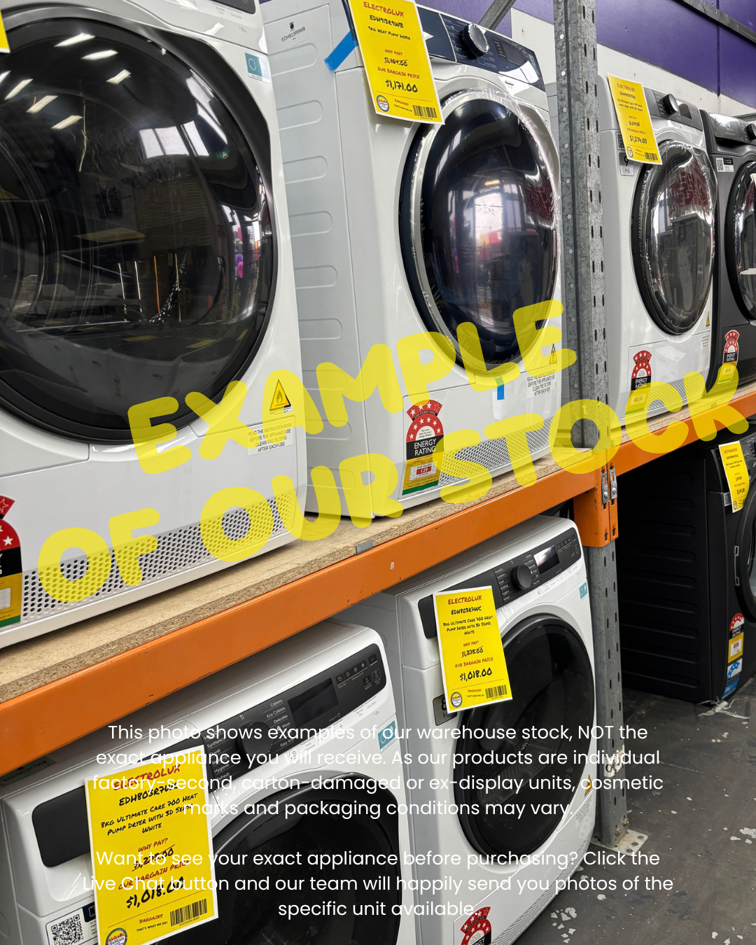 Example stock image only — not the exact dryers appliance for sale. Cosmetic condition may vary. Request photos of the available unit before purchase.