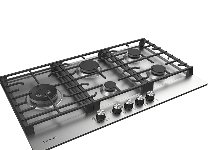 Euromaid EC95GLS 90cm Gas Cooktop 5 Burner Stainless Steel