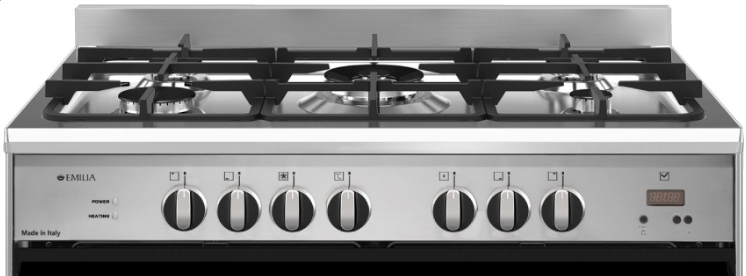 Emilia EM865GEN Cucina nera Dual Fuel da 80 cm con forno elettrico