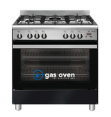 Emilia EM865GGXMB 80cm Matt Black Cooker with Fan Assisted Gas Oven