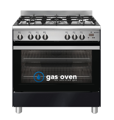 Emilia EM865GGXMB 80cm Matt Black Cooker with Fan Assisted Gas Oven